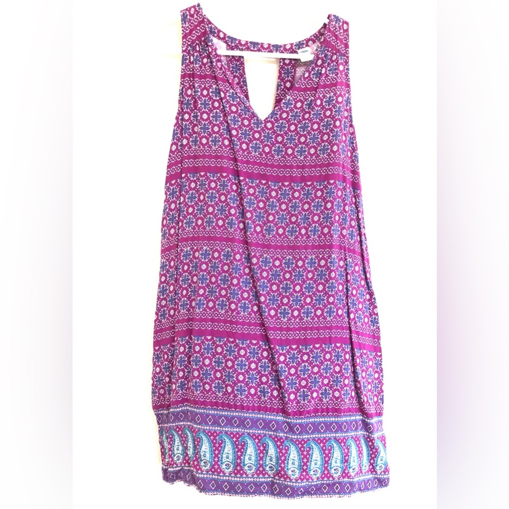 Old Navy Magenta and Blue Floral Dress